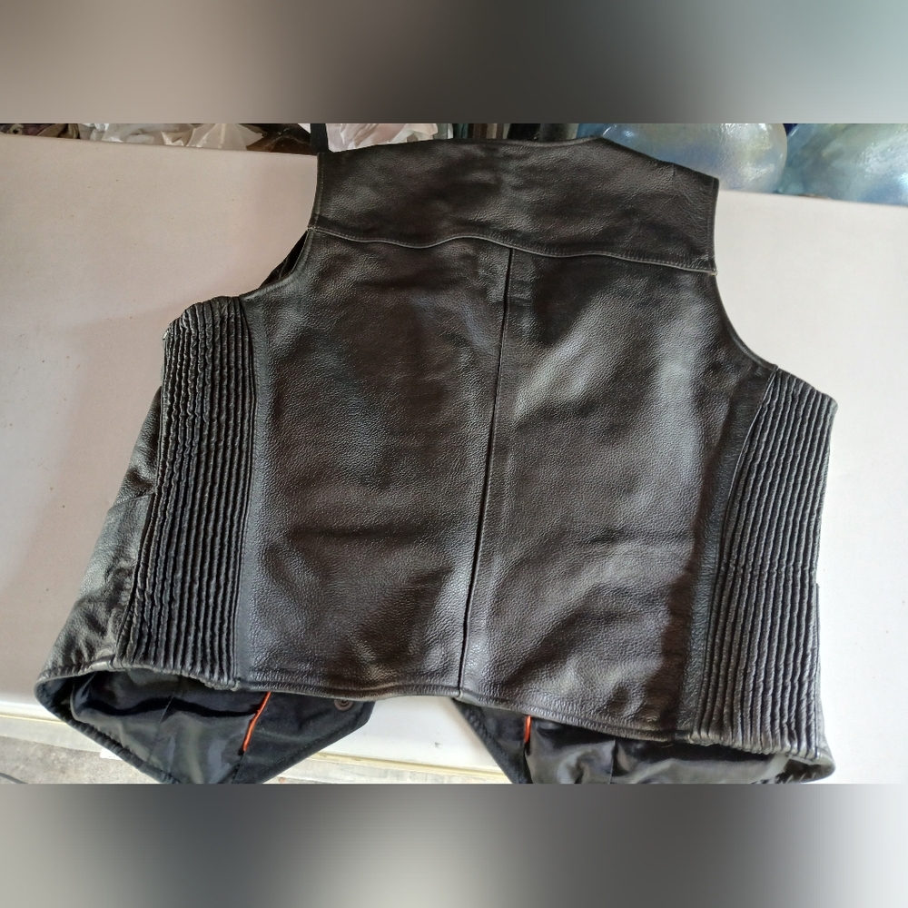 Just Leathers San Jose Womans Leather Vest Blk/Large - Picture 5 of 5